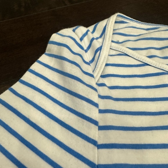 Babaton Blue & White Striped Half Sleeve Top - Size Medium - Picture 4 of 10